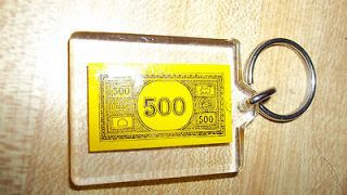 Monopoly Money 500 Dollar Bill Key Ring
