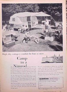 1960 Nimrod Camper Camping Pop Up ORIGINAL OLD AD CMY STORE 5+ FREE 