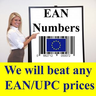   ​,250 UPC EAN Numbers & EAN 13 Barcodes printed Bar Code for 