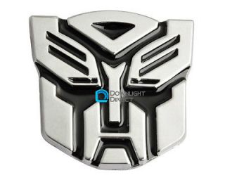 Chrome 3D Transformer Autobot Logo Car Racing Decals Emblem Badge 
