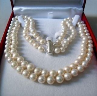 Rare2 Rows 8 9 MM AKOYA SALTWATER PEARL NECKLACE