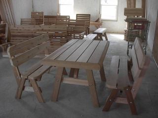 wood picnic tables in Tables