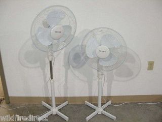 TWO NEW 16 3 SPEED OSCILLATING FLOOR STAND FANS w/ NIGHT LIGHT FREE 