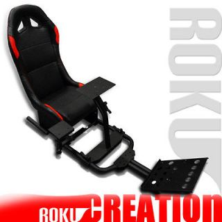 BLACK DRIVING SIMULATOR COCKPIT FRAME RACE CHAIR PRO GAMING SEAT GT5