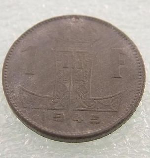 1945 Belgium 1 one franc steel cent COIN