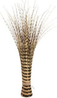 Pair Artificial Black Brown Striped Zebra Grass Vase