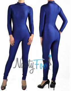   Blue Super Hero Mock Neck Unitard,Bodysuit 80s Aerobic Costume S 3XL