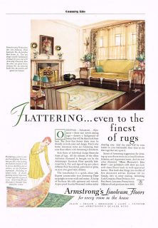1931 AD Armstrong linoleum floors flatter​ing to the finest of rugs
