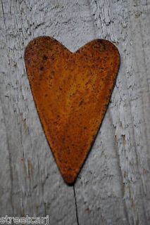 12 Primitive Rusty Tin HEARTS + craft supply + 2 1/4