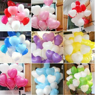   10 Heart Shaped Latex Balloons Wedding Party Birthday Decor 8 Colors