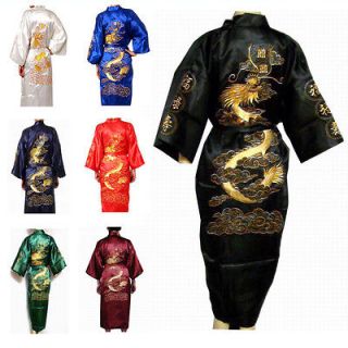 Chinese Men/Women Dragon Pajamas Robe Gown Sleepwear
