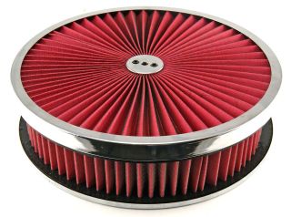 SUPER AIR CLEANER FILTER TOP AND CHROME BASE 14 WIDE 3 TALL 
