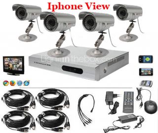 NEW Real Time 4CH CCTV DVR Security System+HD IR Cameras Kit+vMeye 