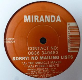 Miranda The Miracle Maker / Dubbed Beats 12 Liquid Wax Recordings 