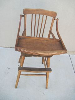   Nice Vintage Antique Wooden Early 1900s Baby High Chair Ultra Rare