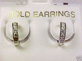  White Gold C.Z. Infant /Baby 10MM Huggie Earrings.100% GUARANTEED