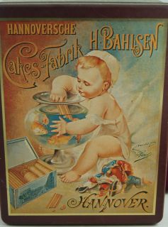   Cakes Fabrik H Bahlsen Vintage Biscuit Cookie Tin Baby Art Hannover