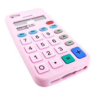 Baby Pink Calculator Silicone Gel Case Cover Apple iPhone 5 6TH GEN 