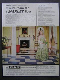 1960s advert for MARLEY linoleum floor tiles / Whitbread beer brewery 