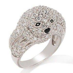   Wieck 2.33ct Absolute Sterling Silver Baby Seal Pavé Ring Size 7