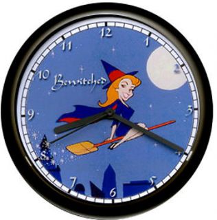 Bewitched Samantha Witch Broom Costume TV Show Sign Wall Clock