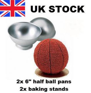 3D Sports Ball Cake Tin Pan Mold Set 6 Half Ball Sphere Baking Tool
