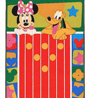 nEw MICKEY MOUSE BOWLING ACTIVITY RUG Disney Game Carpet Goofy Pluto 