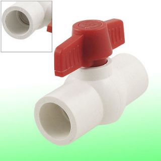 Slip Ends Two Way Ports PVC Ball Valve White Red