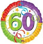 balloons 60th BIRTHDAY new VHTF in STOCK mylar PARTY