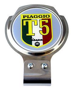 Piaggio T5 Logo Scooter Bar Badge+Free Fixings #068