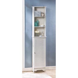 Nantucket White Storage Cabinet Bathroom or Laundry Room 65 Tall 