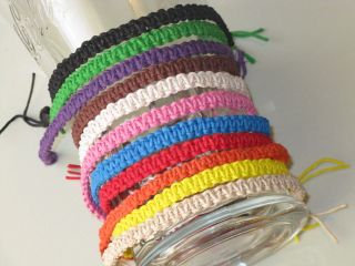 Hemp Friendship surfer Handmade bracelet or Anklet Adjustable/Col​or 