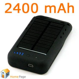 2400mAh Mini Black Solar Powered Portable Battery Charger Case for 