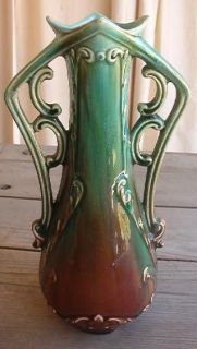 Belgian Antique Majolica Vase 1663 Brown Green Maker? A