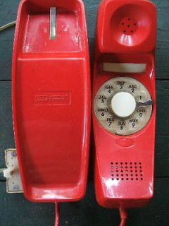 1976 VINTAGE RED TRIMLINE TELEPHONE ROTARy DIAL Slim&Sleek GTE Retro