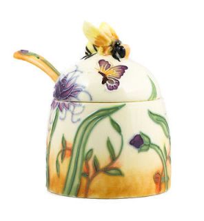 Butterfly Floral Ceramic Bee Honey Pot Old Tupton Ware