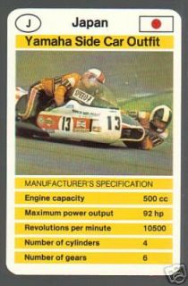 YAMAHA SIDE CAR OUTFIT 500 cc Motorcycle PICTURE CARD