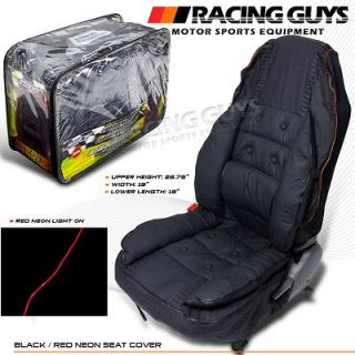   JDM SPORT STYLE PCV LEATHERETTE AUTOMOTIVE RED NEON STRIPE SEAT COVER