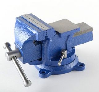 Bench Steel Vise with Anvil Swivel Locking Base Clamp Work Top 