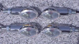 Set of Four Chrome/Clear MOTORCYCLE TURN SIGNALS