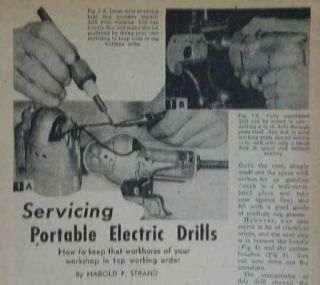 Vintage Portable Electric Drill Servicing 1954 info