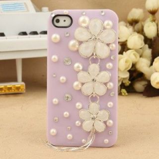 Fashion Japanese cherry Pearls Back Cover Case for iPhone 5 5G Xmas 