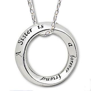   for Sister Forever Friend Open Circle Charm Sterling Silver Necklace