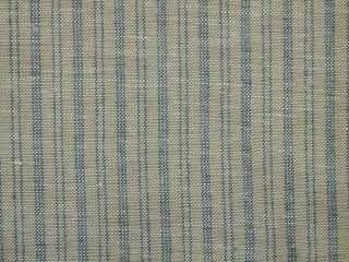   Fabric French Pin Stripe Linen Denim Blue Hever Extra Wide Curtain