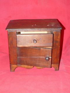 ANTIQUE 19th C. CHILDs TOY DOLL SIZED PINE WOOD WASH STAND COMMODE 