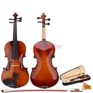 New 4/4 Natural Acoustic Violin + Case+ Bow + Rosin
