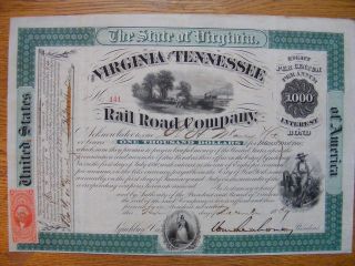   listed General William Mahone   Virginia and Tennessee Railroad Bond