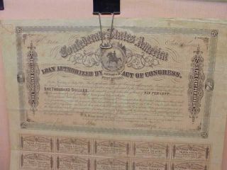 Confederate States $1000 loan Certificate Feb 17, 1864