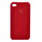Ferrari iPhone 4/4S RED Leather Stitch Case Cover 100% Authentic