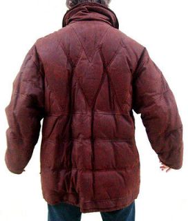 Exquisite BOGNER Mens BROWN Quilted DOWN LEATHER Coat / JACKET 
